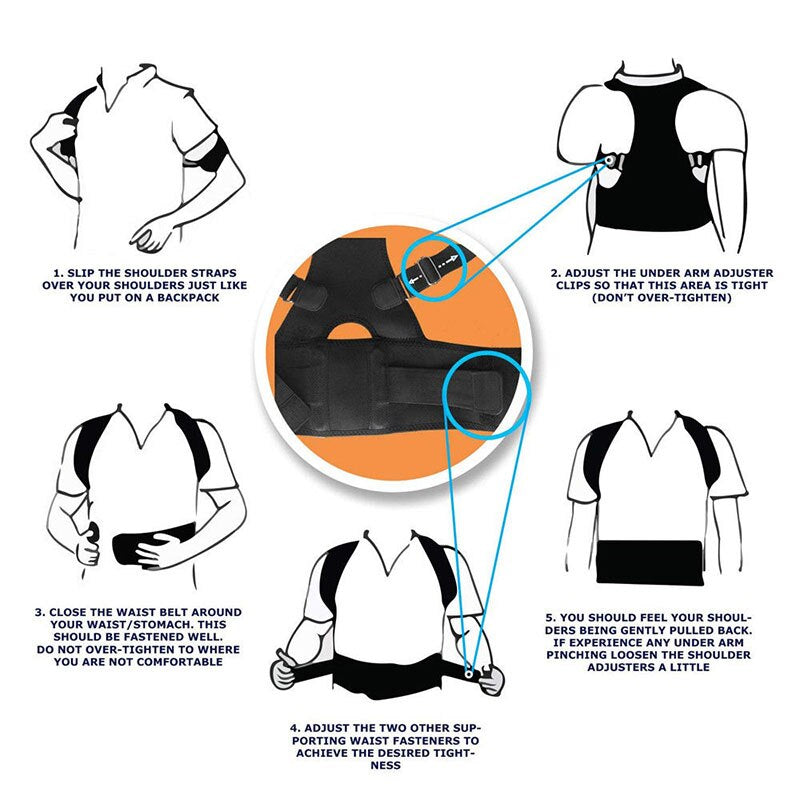 Flexible Back Brace To Fix Your Posture & Back Pain for Men/Women