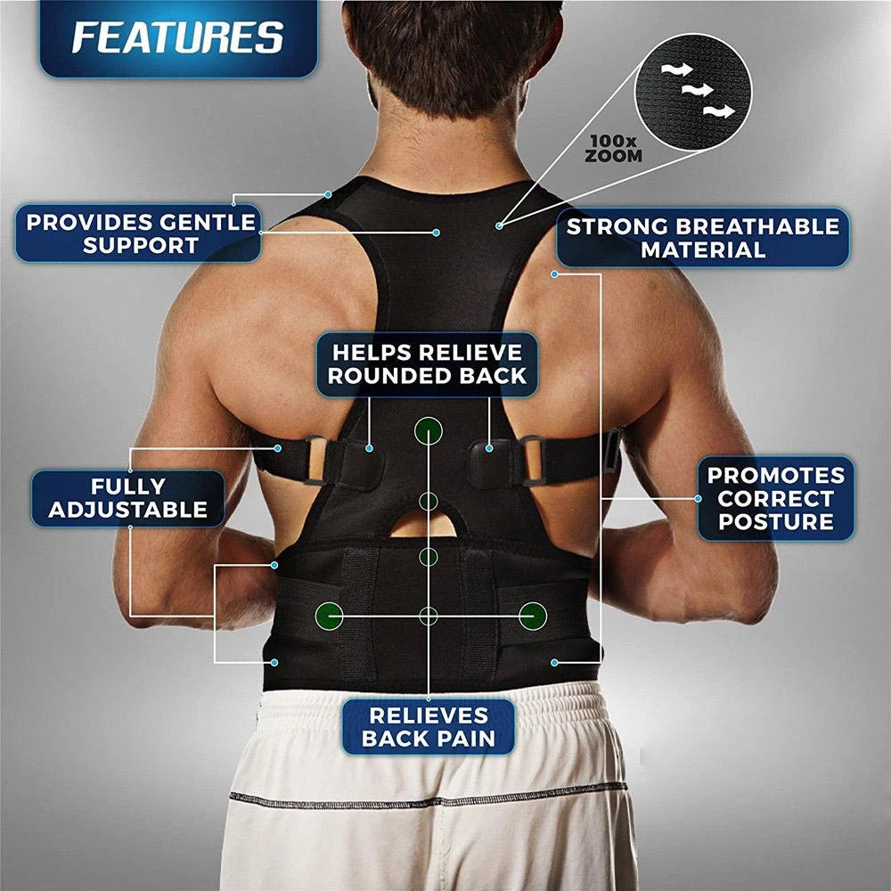 Flexible Back Brace To Fix Your Posture & Back Pain for Men/Women