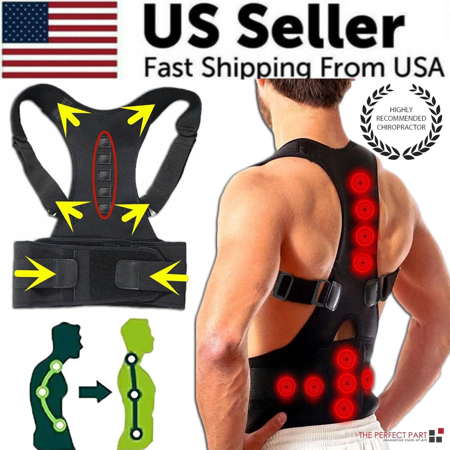 Flexible Back Brace To Fix Your Posture & Back Pain for Men/Women